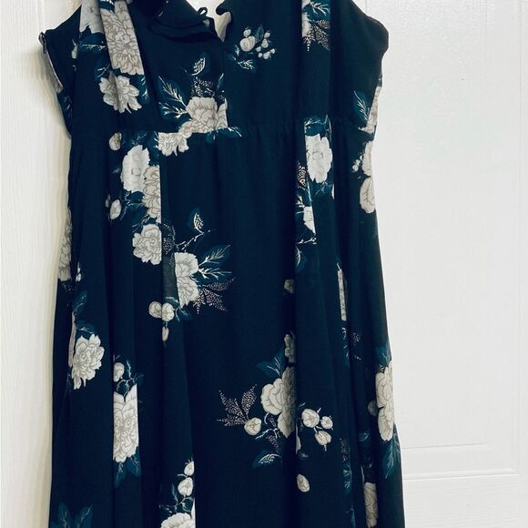 Torrid Black Floral Chiffon Sleeveless Skater Mini Dress Plus Size 14 - Picture 5 of 9